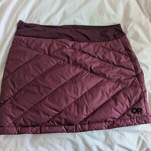 Outdoor Research Coldsnap Kalamata Down Skirt Womens Burgundy 700 Fill EUC